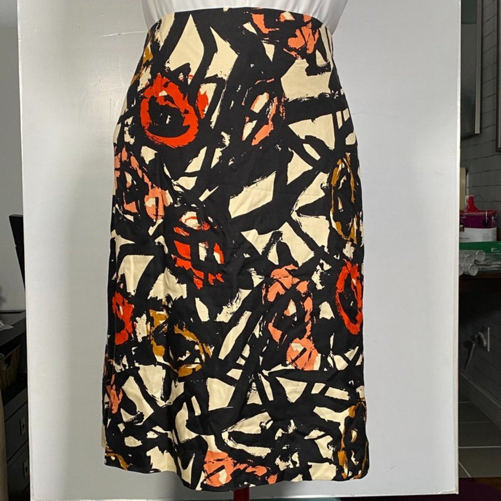 J CREW Kadinsky Abstract Rose Silk Skirt 8